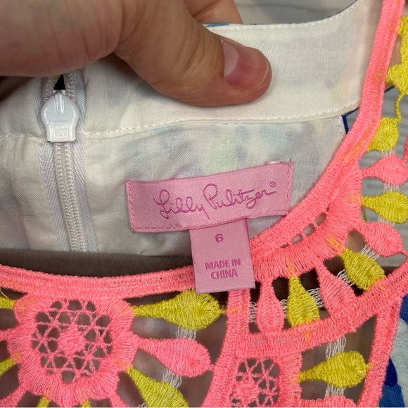 Lilly Pulitzer Pearl Shift Dress Brilliant Blue Wade and Sea Size 6 - Picture 6 of 10